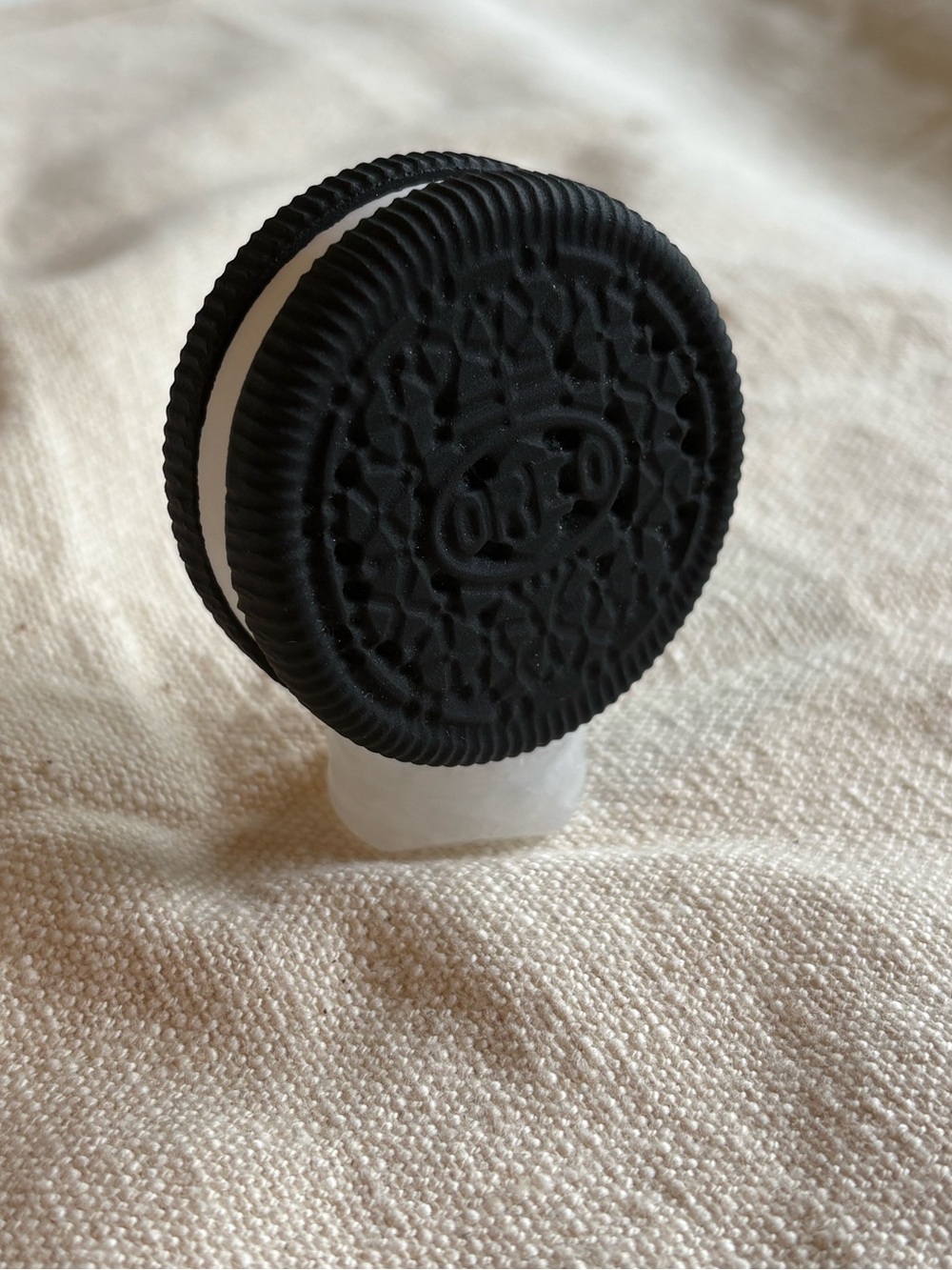 Obsidian & White Jade Oreo Cookie Carving